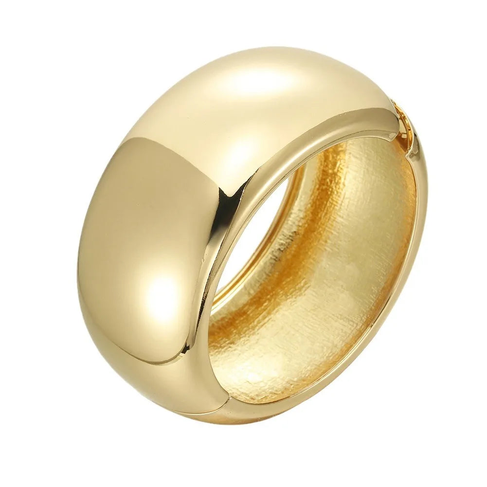 Maxi Bracciali Rigidi in Resina Avorio Oro