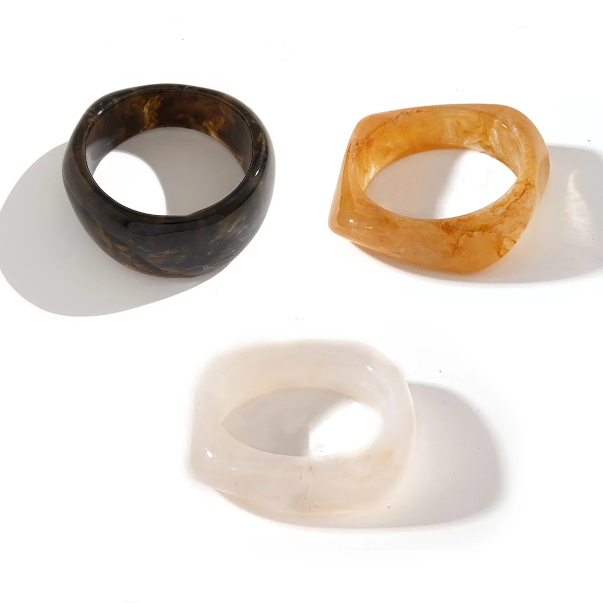 Maxi Bracciali in Resina Concentrici Marmoreggiati