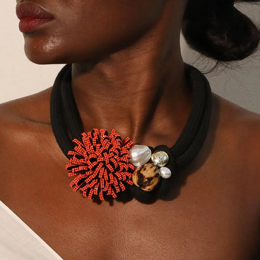 Collana Bohemien, Gioielli in Tessuto, Accessori Gioiello