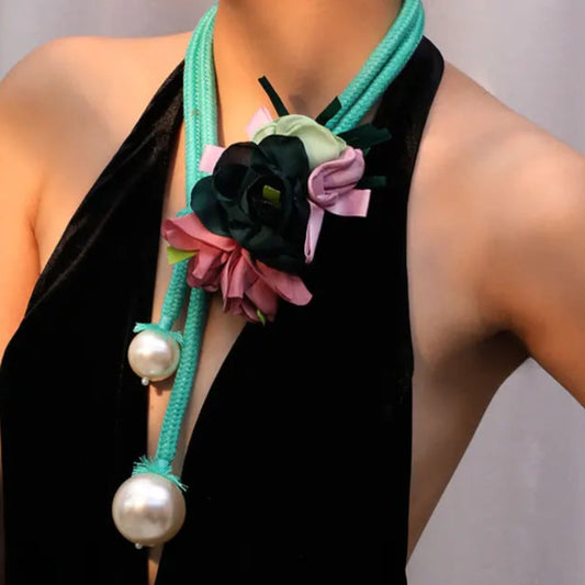 Maxi, Collana Bohemien, Gioielli in Tessuto, Accessori Gioiello