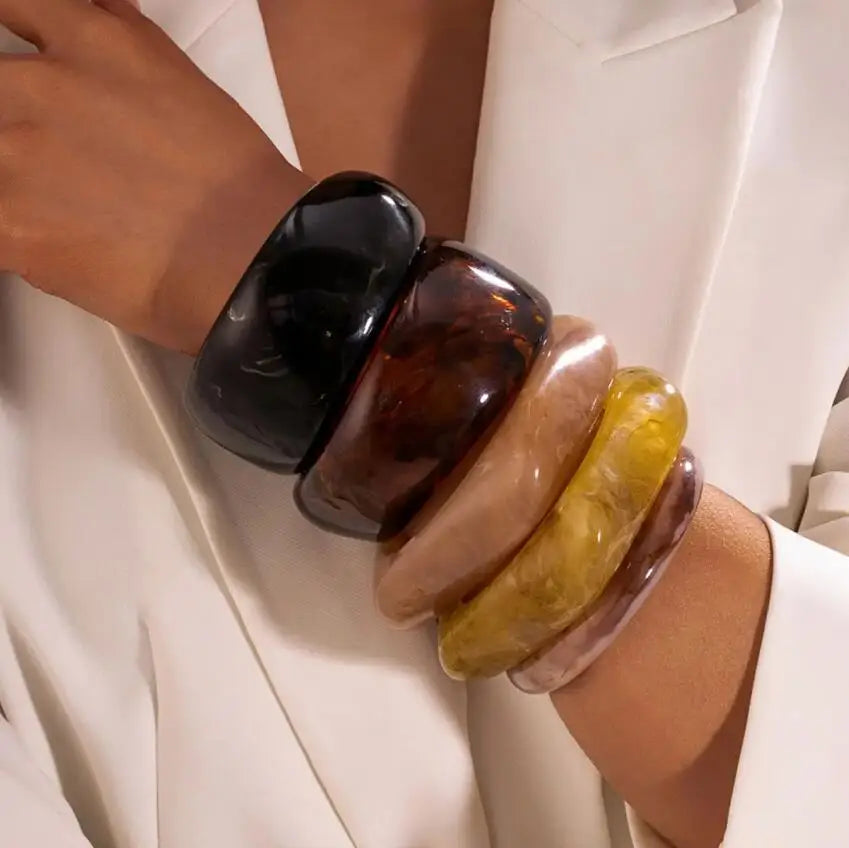 Bracciale Bangle Chunky in Resina Tendenza Moda 2025