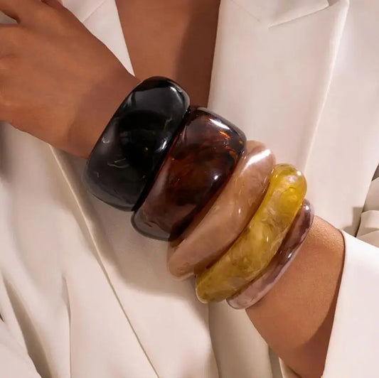 Bracciale Bangle Chunky in Resina Tendenza Moda 2025